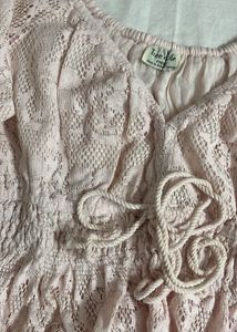 Crochet Peach Color Crop Top