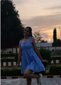 Blue Gingham Sundress Korean Style