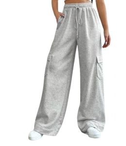 Women flared grey cotton blend trousers