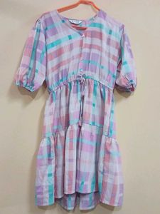 check flare dress