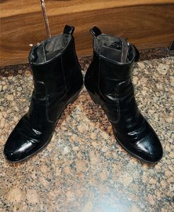 Black Patent Ankle Boots