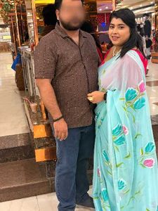 Beautiful Blue Floral Saree marble chiffon fabric
