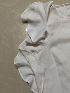 Coast Off-White Cold-Shoulder Ruffle Sleeve