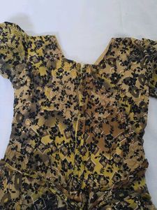 Vintage Floral Print Dress for Girls