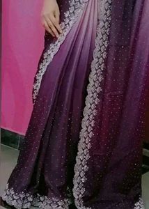 Stunning Purple Embellished Saree