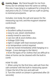 370g light weight Korean steamer iron! Grab Diwali offer