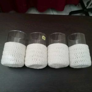 Handmade Crochet Jar Covers - Set of 4