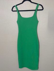 Zara Green Ribbed Tank Dress