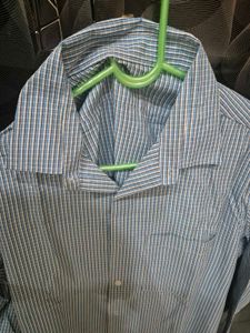 Men's Blue Striped Dress Shirt