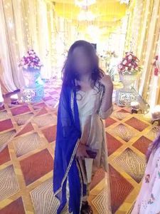 Beautiful Blue Dupatta with Golden Border