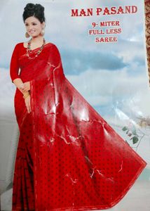 ❤️✨ STUNNING RED GEORGETTE SAREE – BRAND NEW! ✨❤️