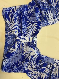 Blue Tropical Print Crop Top🧊