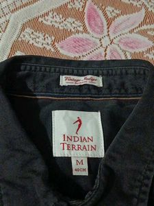 Indian Terrain Men's Black Denim Shirt