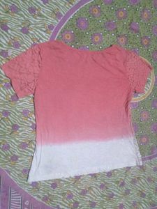 Lace Overlay Ombre Top