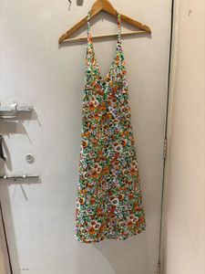 Floral Halter Neck Mini Dress