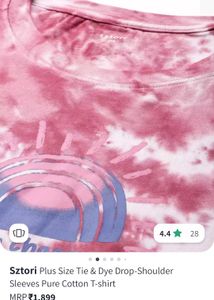 Plus Size Tie &amp; Dye Pure Cotton Tshirt - 6XL