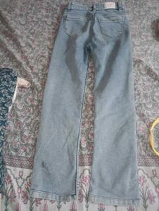 Wide Leg Blue Denim Jeans