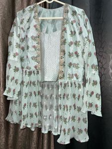 Floral Print Top & Shrug Set