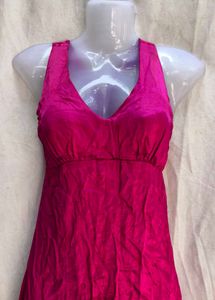 Vibrant Pink Halter Neck Maxi Dress
