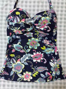 Chic Floral Halter Swim Top