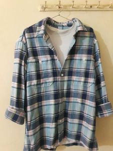 Blue Plaid Flannel Shirt