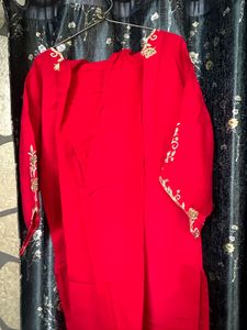 Elegant Red Kurta with Gold Embroidery