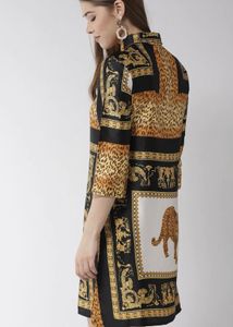 Designer Leopard Print Shirt Dress