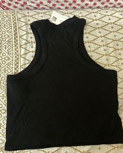 H&amp;M Divided Black Recycled Cotton Tank Top