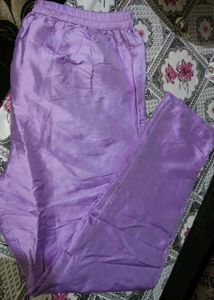 Lavender Silky Palazzo Pants
