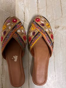 Embroidered Mules - Ethnic Flat Sandals
