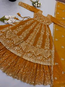 Exquisite Mustard Lehenga Choli