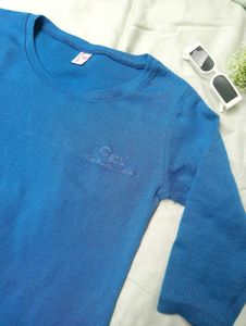 Bright Blue 3/4 Sleeve Top