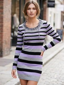Striped Long Sleeve Mini Dress