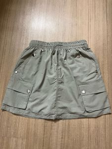 Olive Cargo Mini Skirt