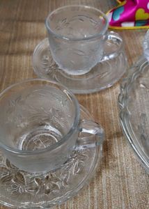 Vintage Glass Punch Bowl Set
