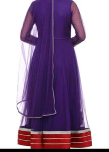 Purple &amp; Red Anarkali Suit Set