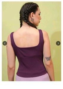 Ribbed Square Neck Tank Top