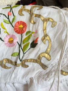 Boho embroidered White tube dress/tunic