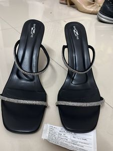 Shezone Black Embellished Heels