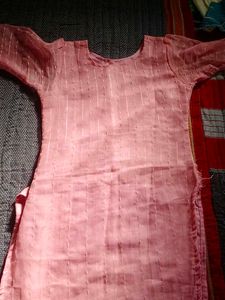 Elegant Pink Organza Kurti Top