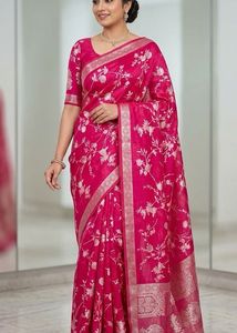 Beautiful Pink Floral Saree