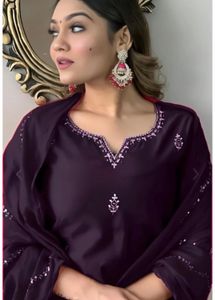 Elegant Purple Kurta Set with Dupatta