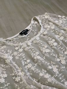 Sheer Floral Lace Long Sleeve Top