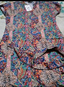 Paisley Print Fit &amp; Flare Dress