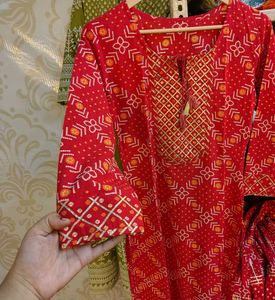 Vibrant Red Ethnic Kurta Set with garara