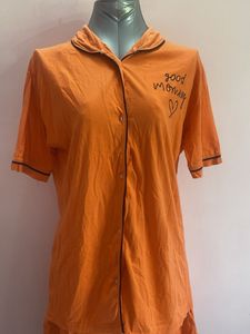Orange "Good Morning" Pajama Set