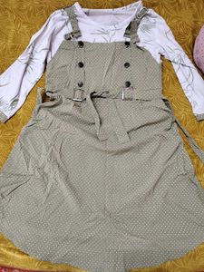 Girls' Polka Dot Jumper Dress with Top