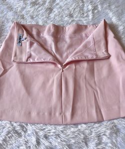 Outryt Baby Pink Belted Mini Skirt