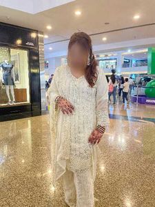 Elegant off White Pakistani suit