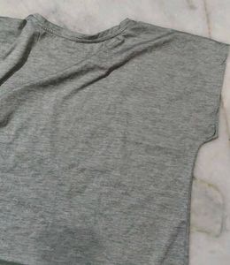 Grey Heather Heart Cut-Out T-Shirt